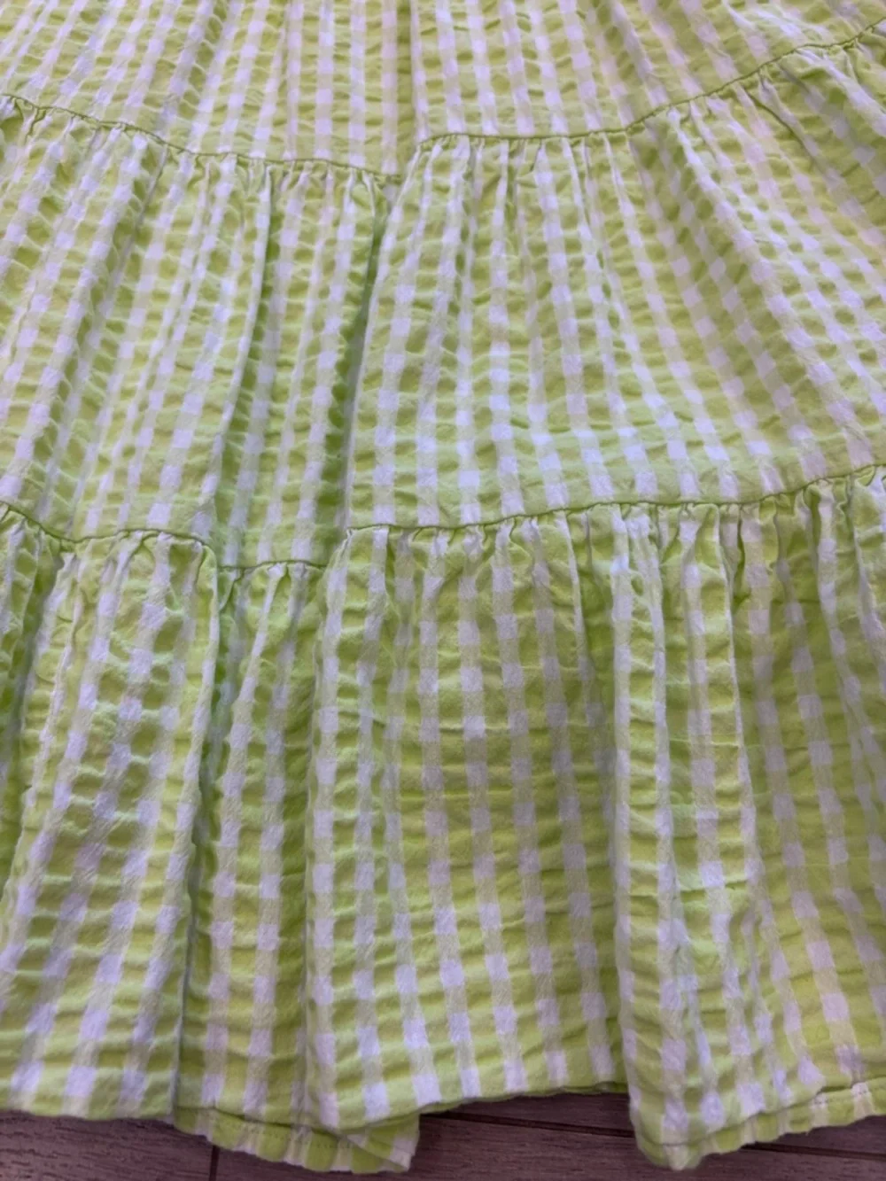 Roller Rabbit Lime Gingham Ruffle Mini Dress - Picture 5 of 10